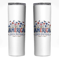 Floral 250th Anniversary Skinny Tumbler Wildflower Independence Day 250 Years Birthday 1776 2026