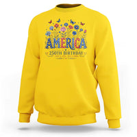 Floral 250th Anniversary Sweatshirt Wildflower Independence Day 250 Years Birthday 1776 2026
