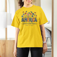 Floral 250th Anniversary T Shirt For Women Wildflower Independence Day 250 Years Birthday 1776 2026