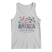 Floral 250th Anniversary Tank Top Wildflower Independence Day 250 Years Birthday 1776 2026