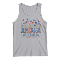Floral 250th Anniversary Tank Top Wildflower Independence Day 250 Years Birthday 1776 2026