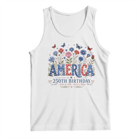 Floral 250th Anniversary Tank Top Wildflower Independence Day 250 Years Birthday 1776 2026