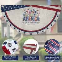 Floral 250th Anniversary Patriotic Fan Flag Wildflower Independence Day 250 Years Birthday 1776 2026