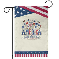 Floral 250th Anniversary Patriotic Garden Flag Wildflower Independence Day 250 Years Birthday 1776 2026
