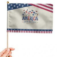Floral 250th Anniversary Patriotic Handheld Flag Wildflower Independence Day 250 Years Birthday 1776 2026