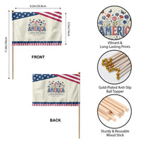 Floral 250th Anniversary Patriotic Handheld Flag Wildflower Independence Day 250 Years Birthday 1776 2026 TS10