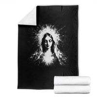 Catholic Virgin Mary Throw Blanket Vintage Marian Face Christian Our Lady