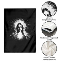 Catholic Virgin Mary Garden Flag Vintage Marian Face Christian Our Lady