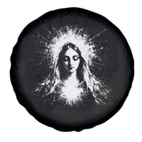 Catholic Virgin Mary Spare Tire Cover Vintage Marian Face Christian Our Lady