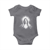 Catholic Virgin Mary Baby Onesie Vintage Marian Face Christian Our Lady