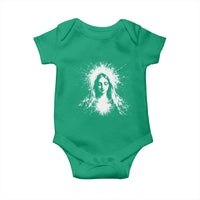 Catholic Virgin Mary Baby Onesie Vintage Marian Face Christian Our Lady