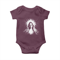 Catholic Virgin Mary Baby Onesie Vintage Marian Face Christian Our Lady