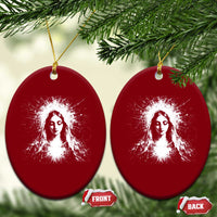 Catholic Virgin Mary Ceramic Ornament Vintage Marian Face Christian Our Lady