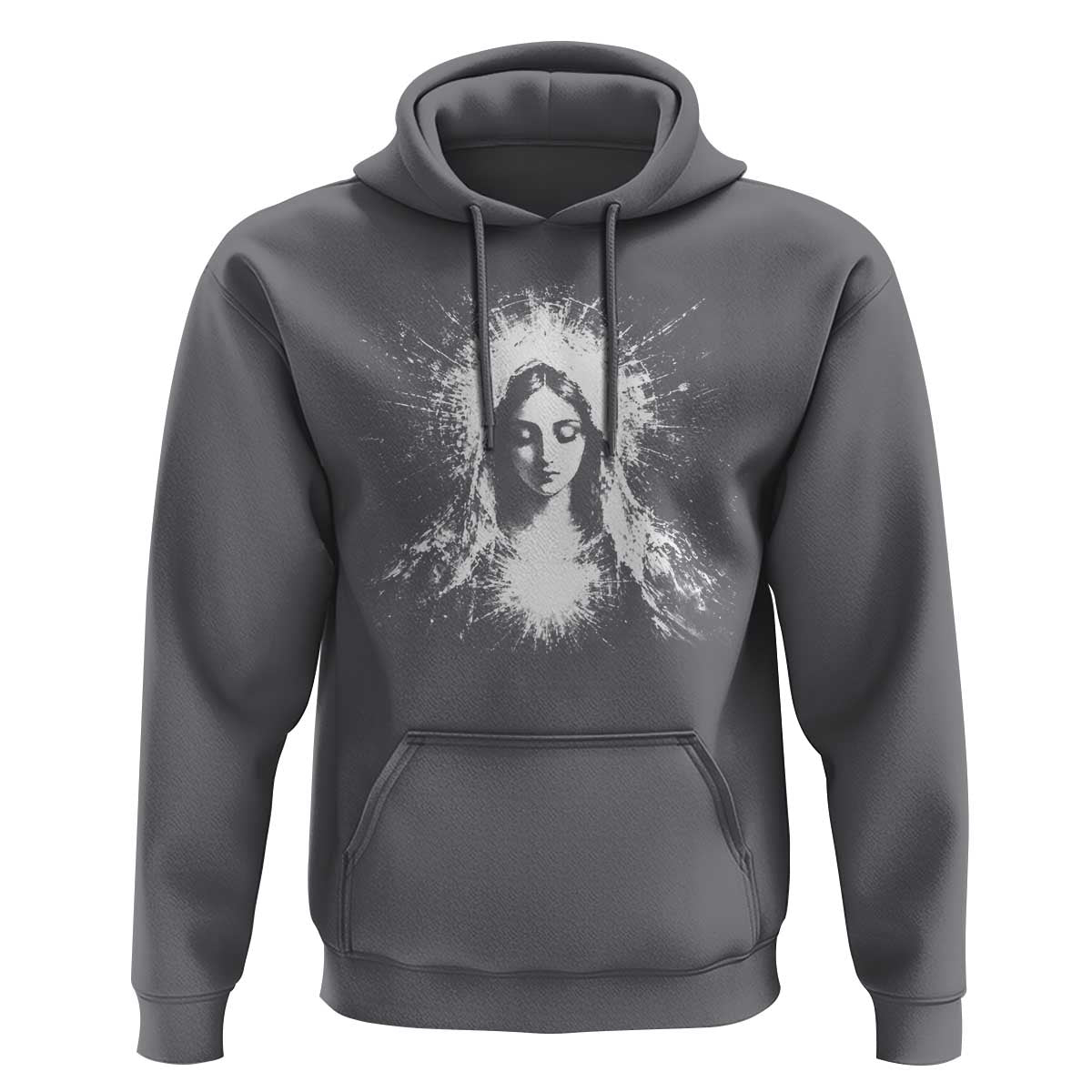 Catholic Virgin Mary Hoodie Vintage Marian Face Christian Our Lady