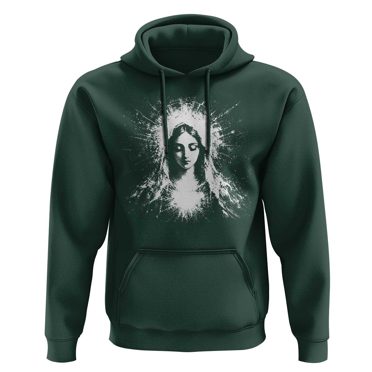 Catholic Virgin Mary Hoodie Vintage Marian Face Christian Our Lady