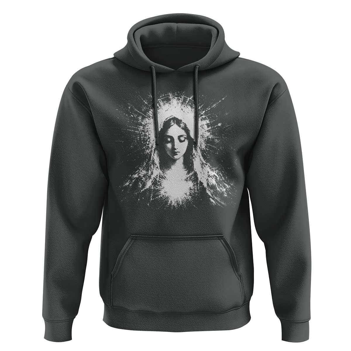 Catholic Virgin Mary Hoodie Vintage Marian Face Christian Our Lady