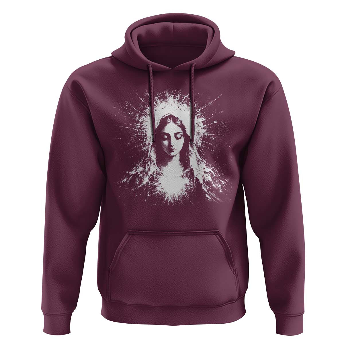 Catholic Virgin Mary Hoodie Vintage Marian Face Christian Our Lady