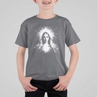 Catholic Virgin Mary T Shirt For Kid Vintage Marian Face Christian Our Lady