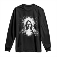 Catholic Virgin Mary Long Sleeve Shirt Vintage Marian Face Christian Our Lady