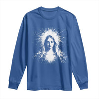 Catholic Virgin Mary Long Sleeve Shirt Vintage Marian Face Christian Our Lady