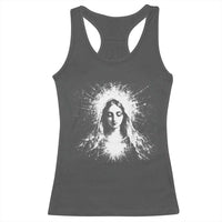 Catholic Virgin Mary Racerback Tank Top Vintage Marian Face Christian Our Lady