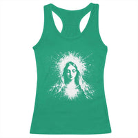 Catholic Virgin Mary Racerback Tank Top Vintage Marian Face Christian Our Lady
