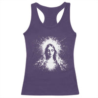 Catholic Virgin Mary Racerback Tank Top Vintage Marian Face Christian Our Lady
