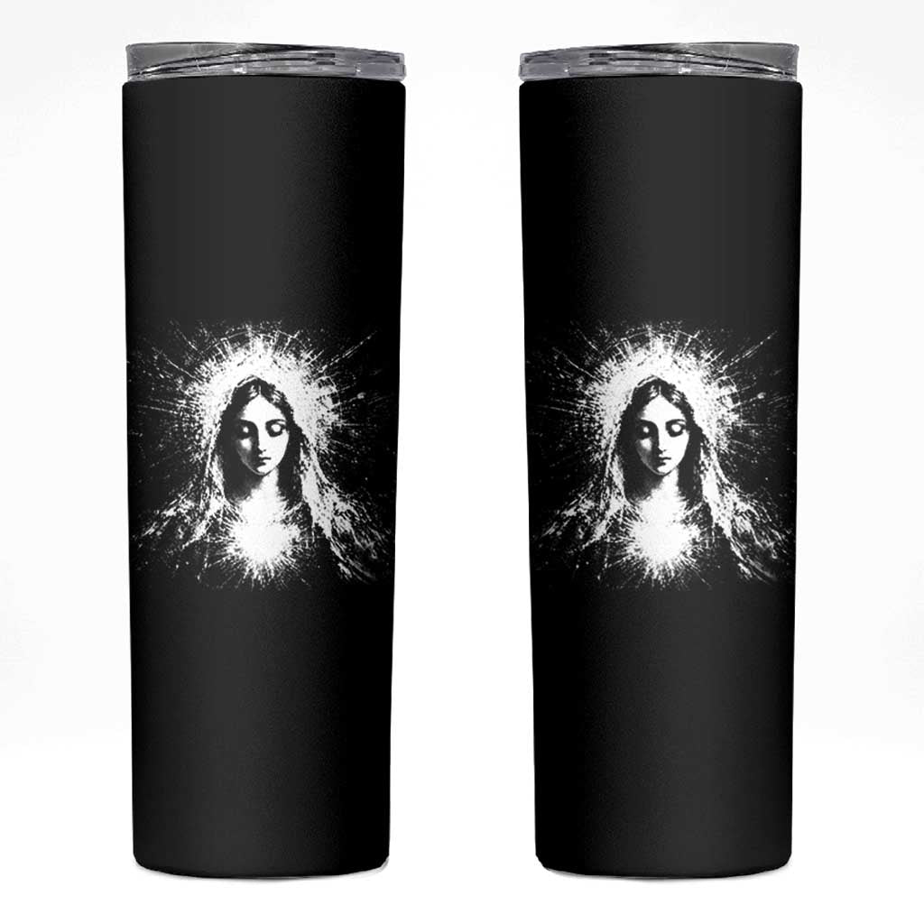 Catholic Virgin Mary Skinny Tumbler Vintage Marian Face Christian Our Lady