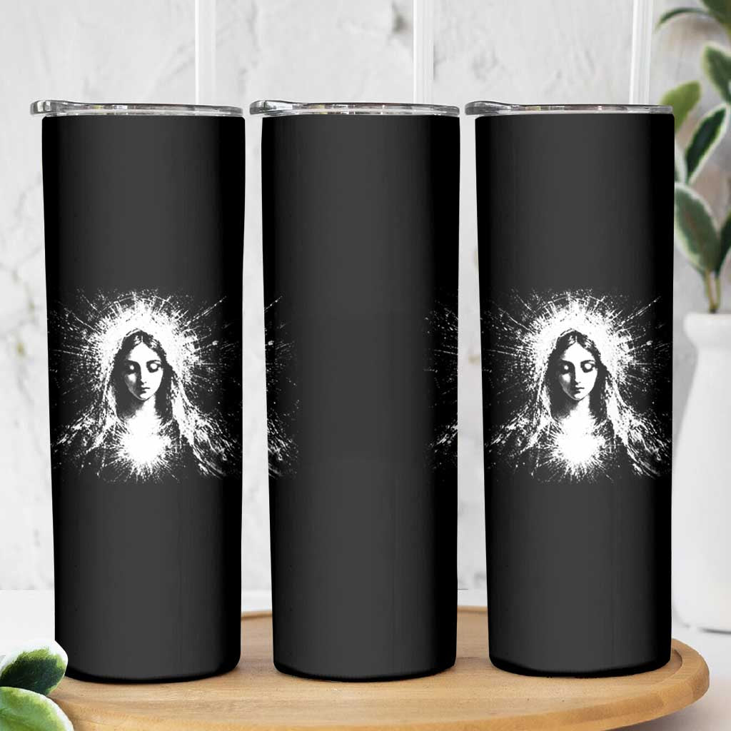 Catholic Virgin Mary Skinny Tumbler Vintage Marian Face Christian Our Lady