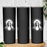 Catholic Virgin Mary Skinny Tumbler Vintage Marian Face Christian Our Lady