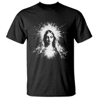 Catholic Virgin Mary T Shirt Vintage Marian Face Christian Our Lady