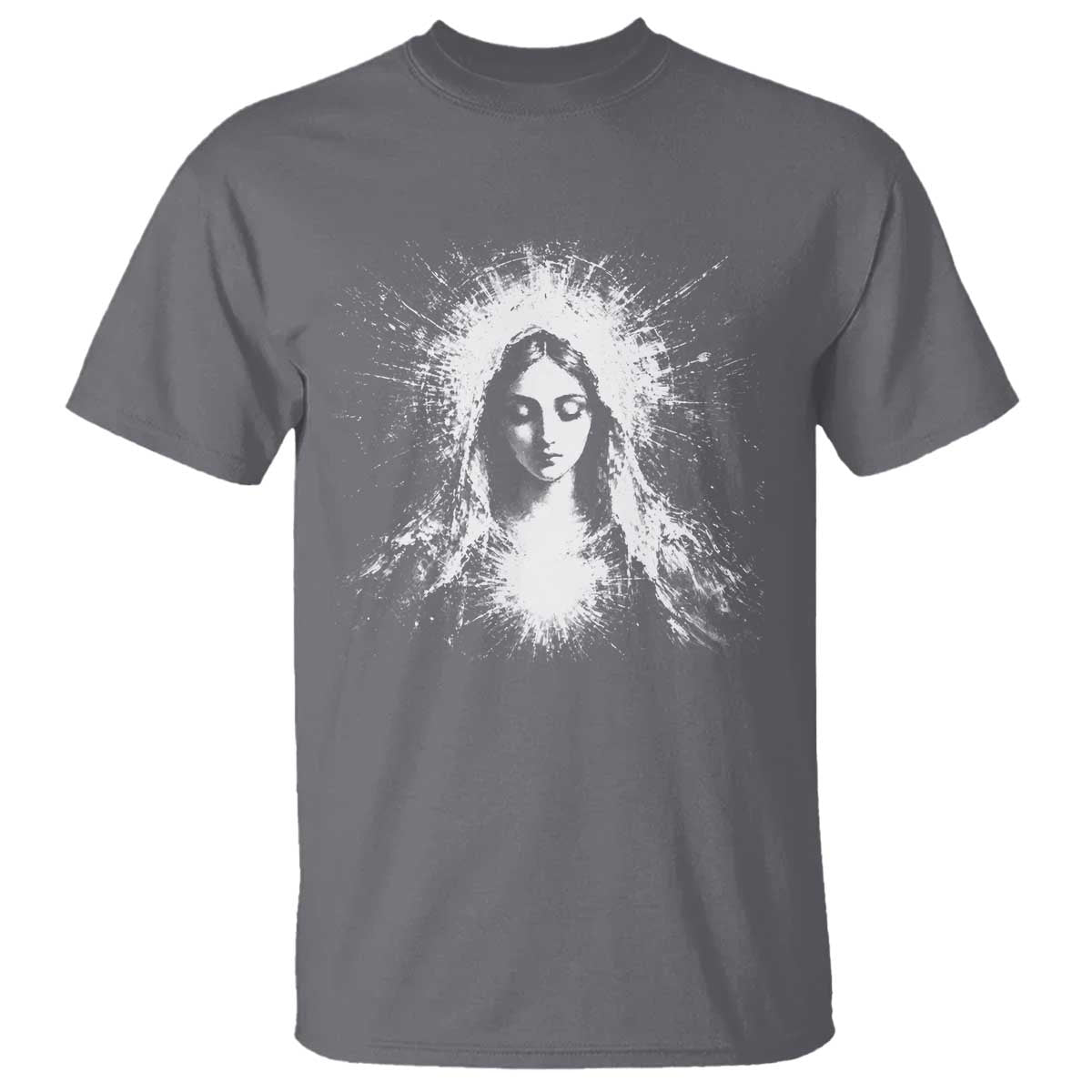 Catholic Virgin Mary T Shirt Vintage Marian Face Christian Our Lady