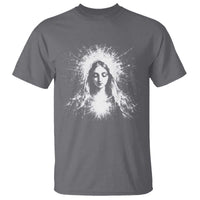 Catholic Virgin Mary T Shirt Vintage Marian Face Christian Our Lady