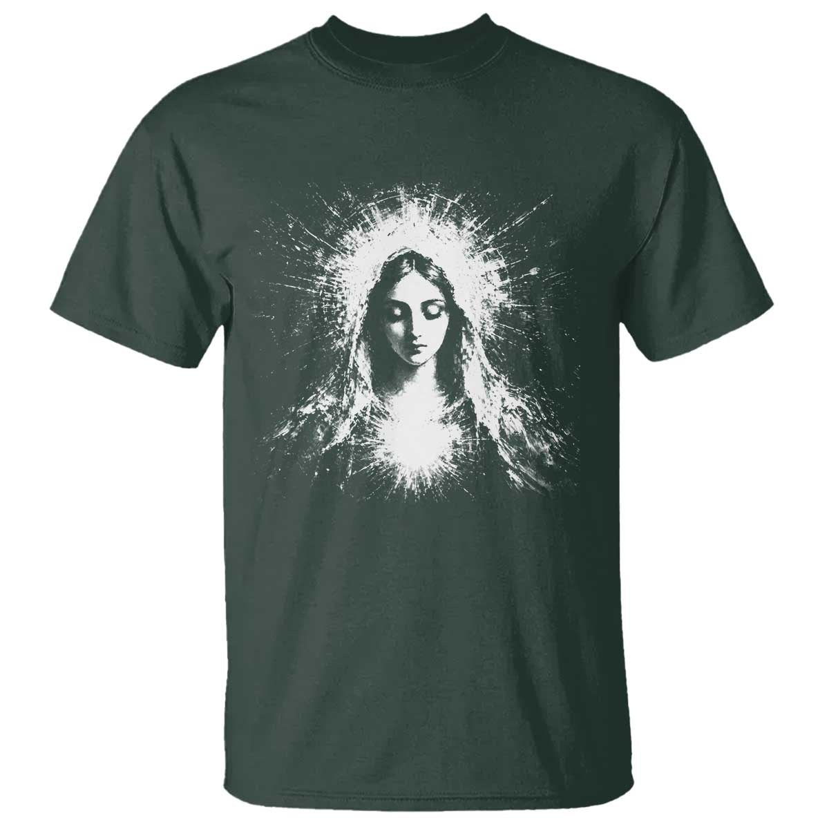 Catholic Virgin Mary T Shirt Vintage Marian Face Christian Our Lady