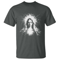 Catholic Virgin Mary T Shirt Vintage Marian Face Christian Our Lady