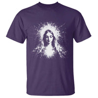 Catholic Virgin Mary T Shirt Vintage Marian Face Christian Our Lady