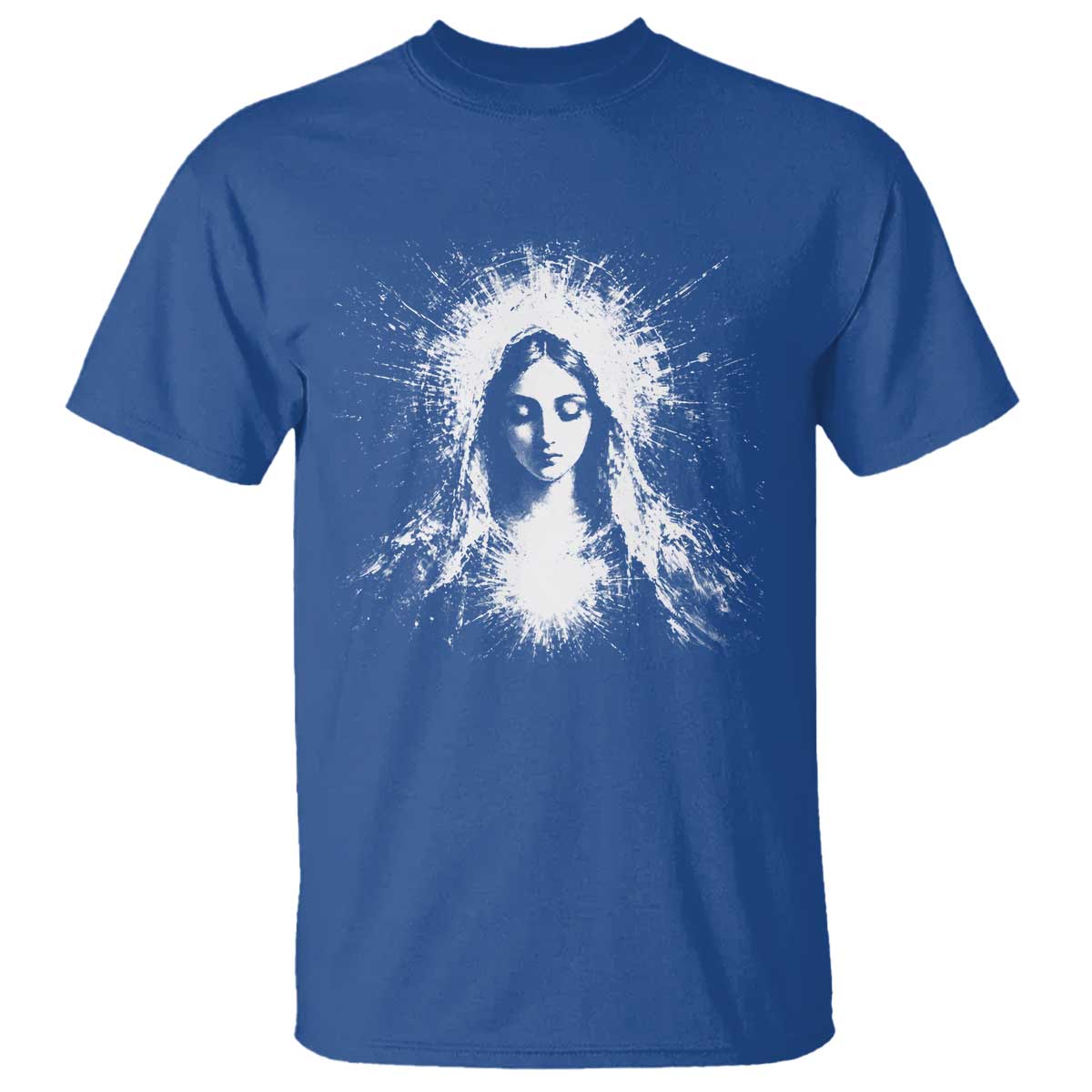 Catholic Virgin Mary T Shirt Vintage Marian Face Christian Our Lady