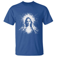 Catholic Virgin Mary T Shirt Vintage Marian Face Christian Our Lady