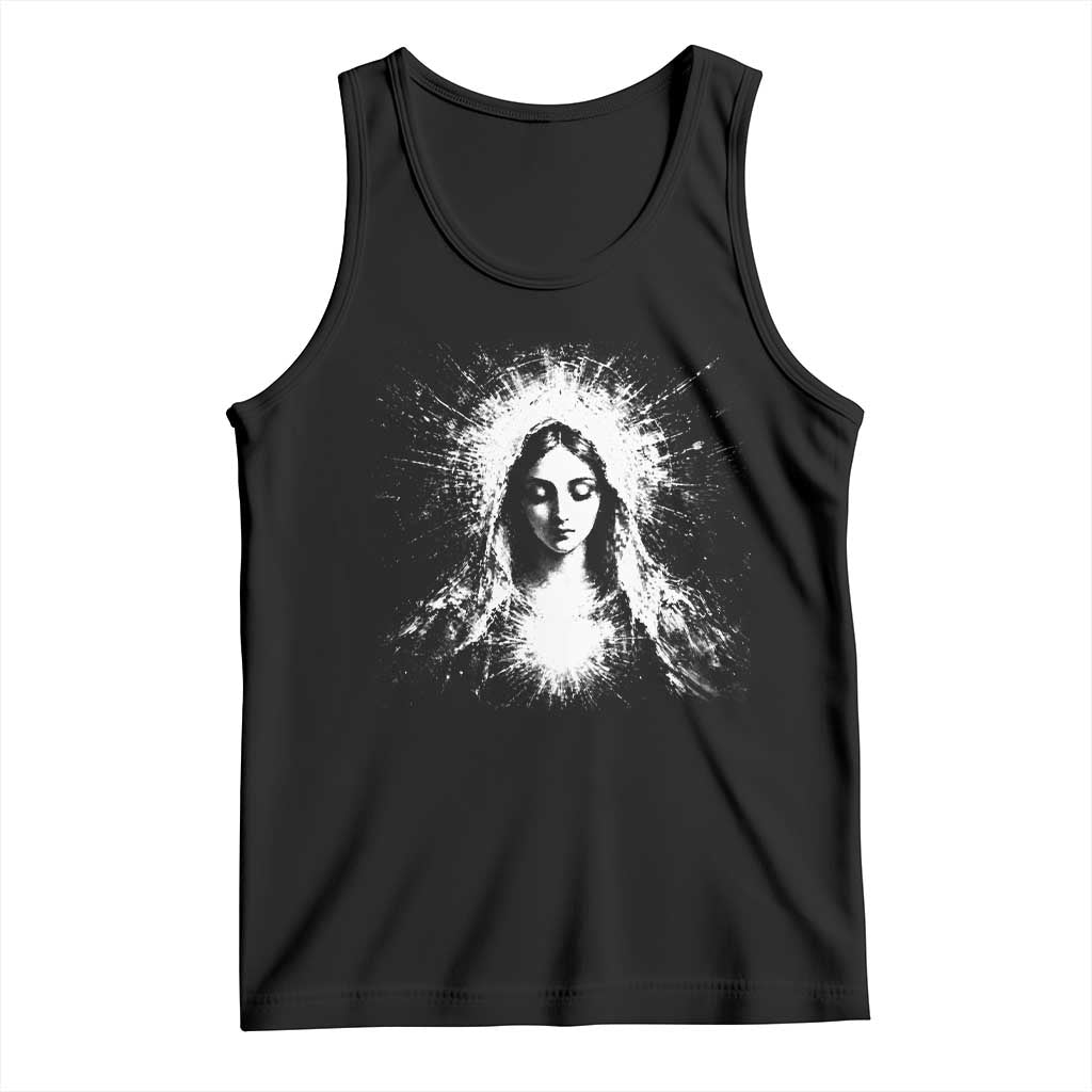 Catholic Virgin Mary Tank Top Vintage Marian Face Christian Our Lady