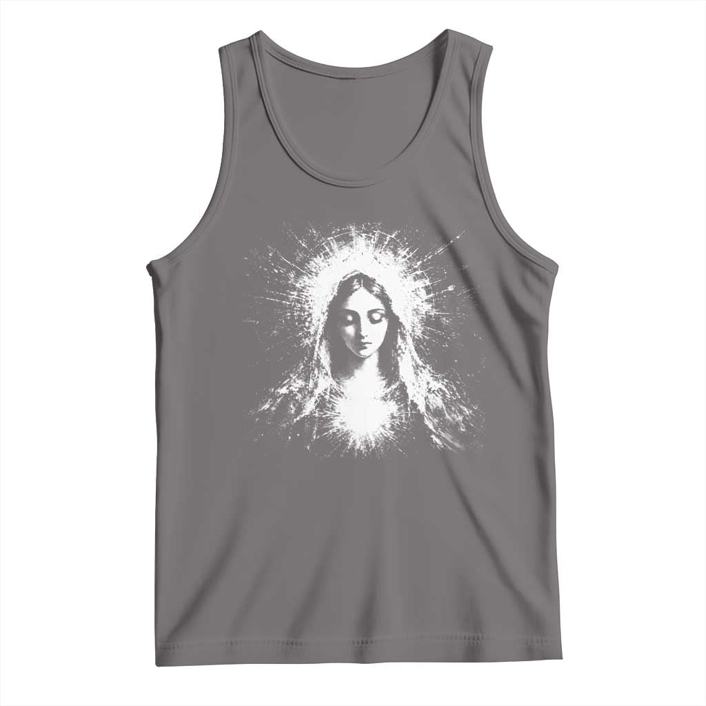 Catholic Virgin Mary Tank Top Vintage Marian Face Christian Our Lady