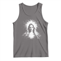 Catholic Virgin Mary Tank Top Vintage Marian Face Christian Our Lady