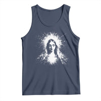 Catholic Virgin Mary Tank Top Vintage Marian Face Christian Our Lady