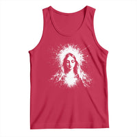 Catholic Virgin Mary Tank Top Vintage Marian Face Christian Our Lady