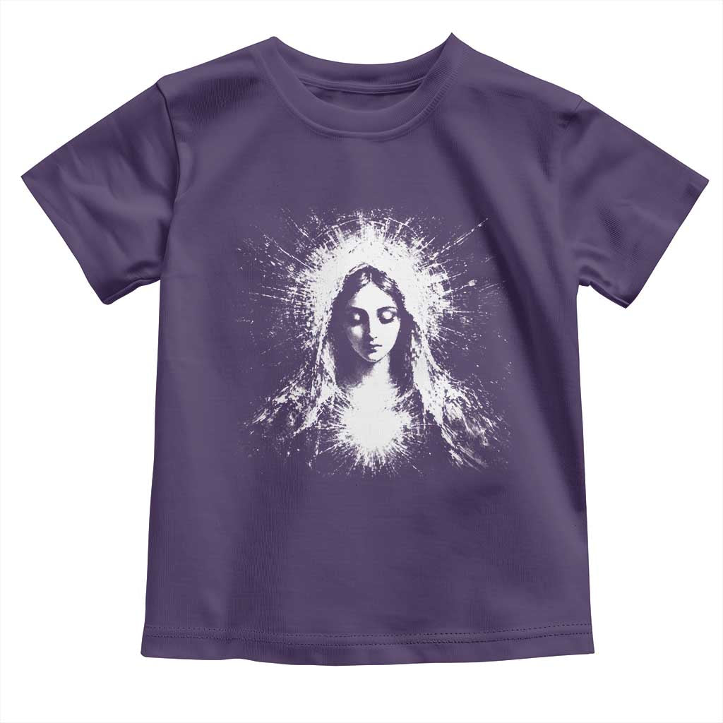 Catholic Virgin Mary Toddler T Shirt Vintage Marian Face Christian Our Lady