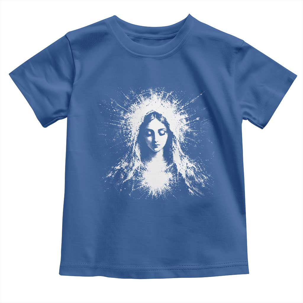 Catholic Virgin Mary Toddler T Shirt Vintage Marian Face Christian Our Lady