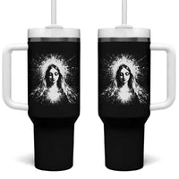 Catholic Virgin Mary Tumbler With Handle Vintage Marian Face Christian Our Lady