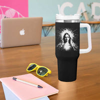 Catholic Virgin Mary Tumbler With Handle Vintage Marian Face Christian Our Lady