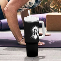 Catholic Virgin Mary Tumbler With Handle Vintage Marian Face Christian Our Lady
