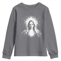 Catholic Virgin Mary Youth Sweatshirt Vintage Marian Face Christian Our Lady