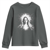 Catholic Virgin Mary Youth Sweatshirt Vintage Marian Face Christian Our Lady
